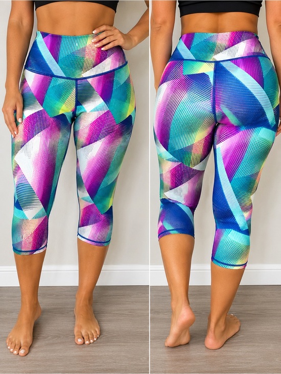 Victoria's Secret Pants - Sport Victoria’s Secret Knockout Crop Leggings L/G Colorful Geometric Print